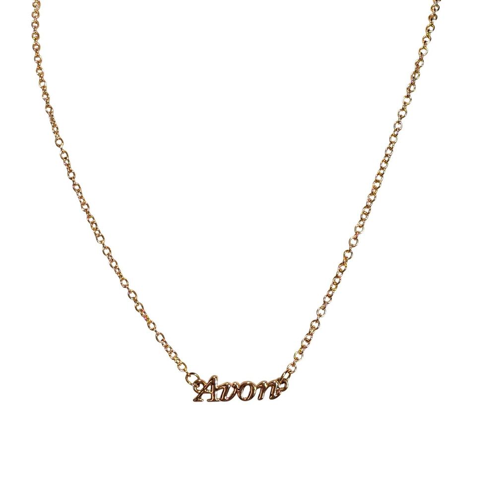Necklace Avon Vintage Script Logo Pendant Chain Adjustable 20" SKU2918